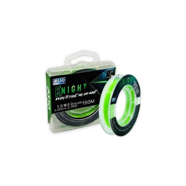 Asso Knight Fluo Green Fluorocarbon Coated Line 150m 1 Asso Knight Fluo Green Fluorocarbon Coated Line 150m